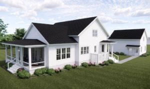 Rendering of left side of Pearl Harbor home.