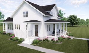 Rendering of right side of Pearl Harbor home.